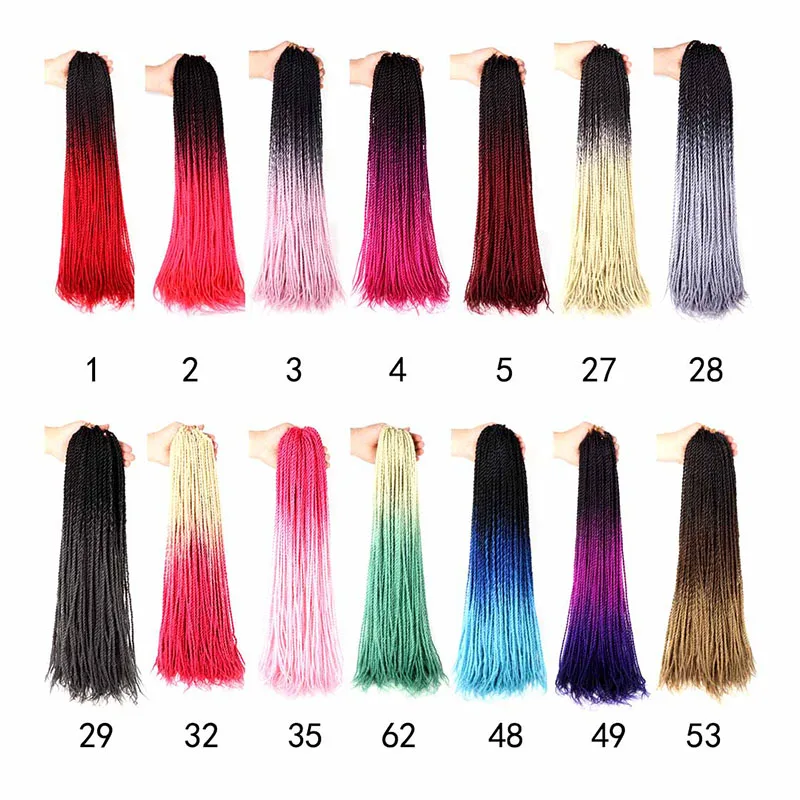 SAMBRAID Ombre Цвет вязанные косы Сенегальские вьющиеся волосы 24 дюймов 30