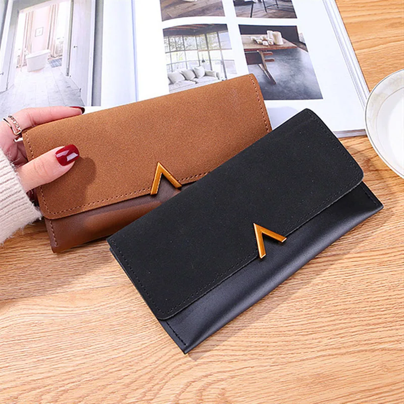

Lisse luxury brand women V word long organizer wallets simple letter with card holder note compartment