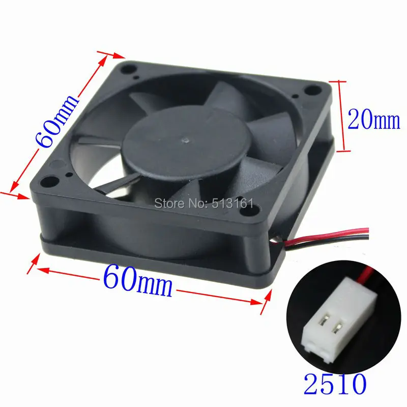 50pcs Gdstime 60x60x20mm 60mm DC 12V High Flow Rate Cooling Fan 2Pin 6cm 6020 Coolerin Fans