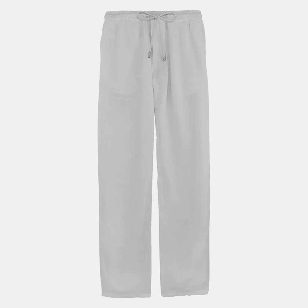 Мужские брюки, Летний Стиль, простые и модные брюки из чистого хлопка и льна, мужские спортивные брюки, pantalon homme - Цвет: Gray