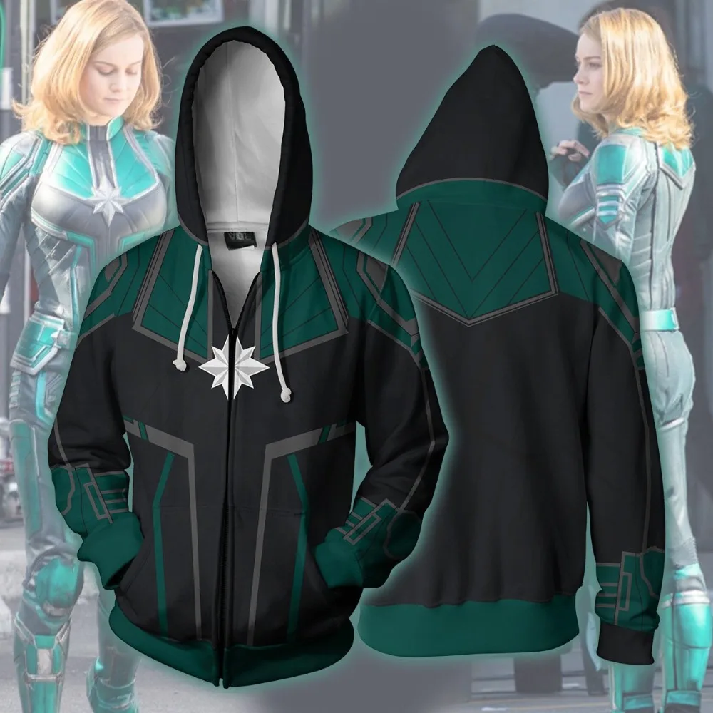 

New Avengers Captain Marvel Cosplay Costumes Carol Danvers Ms Marvel 3D Printed Hoodies Sweatshirt adults Kids Sports fleece