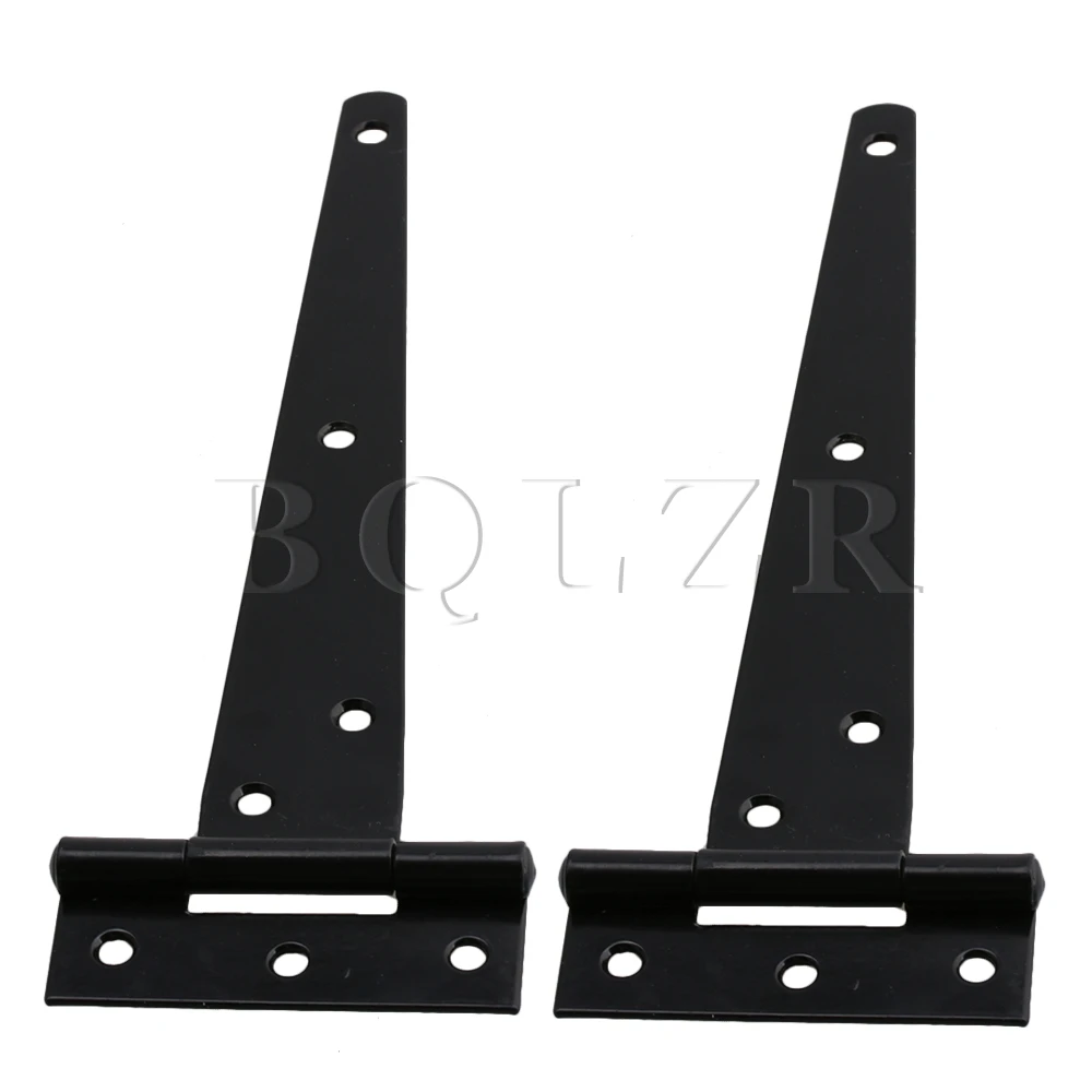 

BQLZR 200mm Black T Hinges 8" Strap Light Duty for Storage Building Barns Sheds Wooden Yard Pack of 2