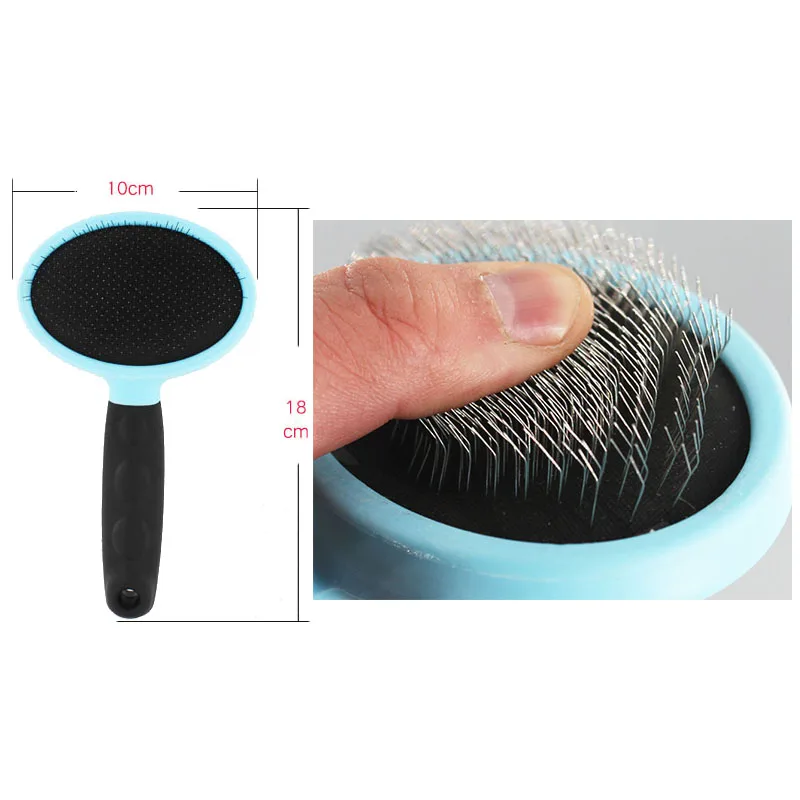 Pet Slicker Brush for Dogs and Cats Soft Rubber Handle Pet Comb Dematting Grooming Tools Easy Removing Shedding Fur and Tangle