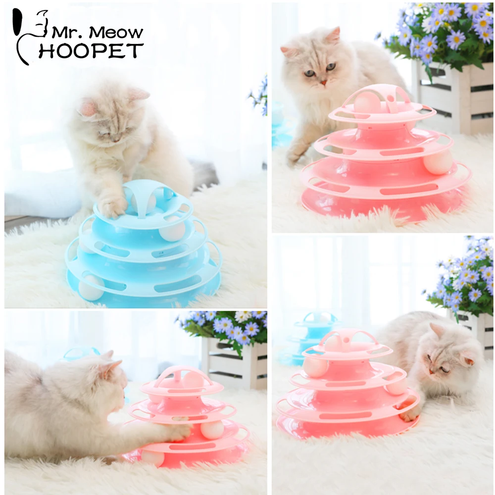 

Hoopet Funny Cat Toy Intelligence Training Play Disc Tower Toy Pet Toy
