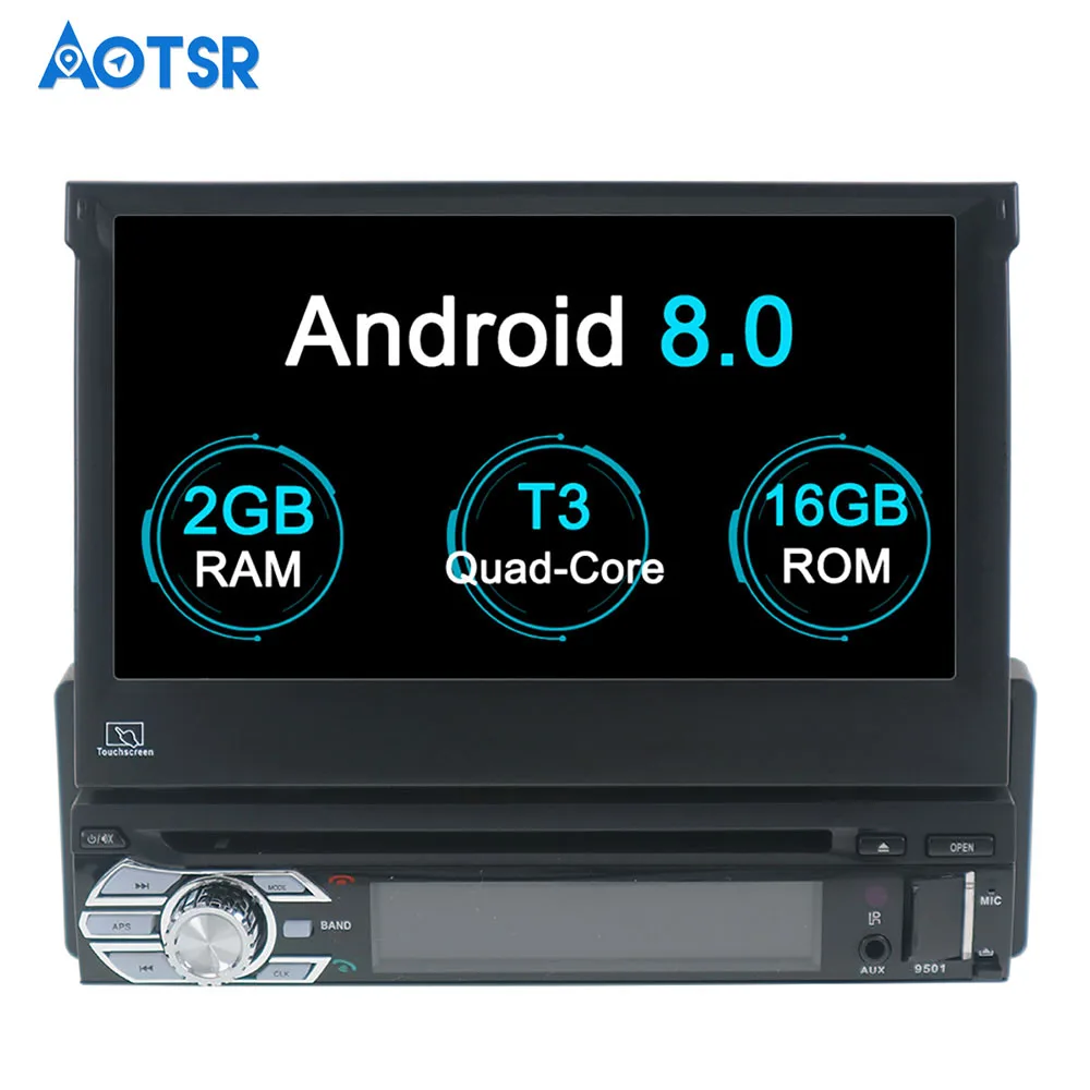 Aotsr Универсальный Android 8 0 автомобильный радиоприемник GPS навигация головное