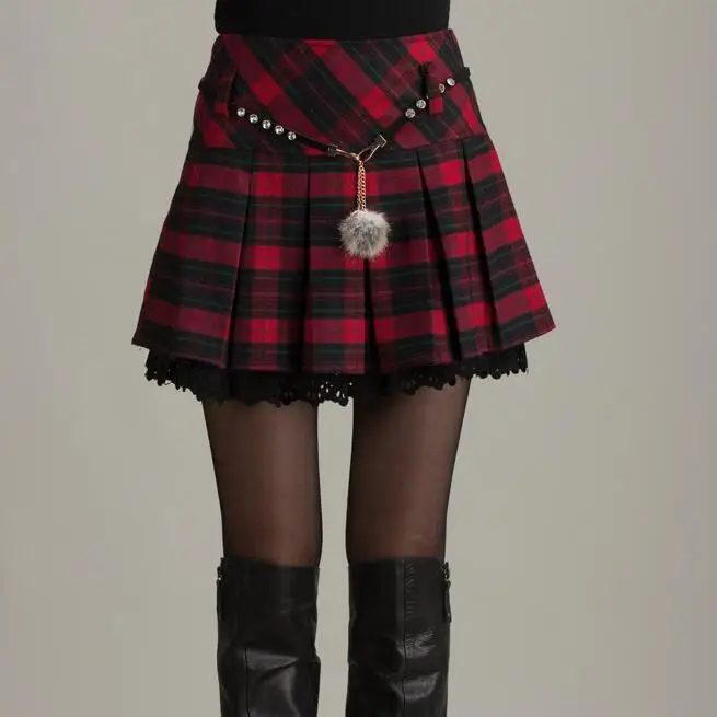 Popular Red Pleated Plaid Skirt-Buy Cheap Red Pleated Plaid Skirt ...