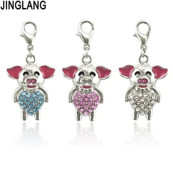

JINGLANG Animal Charms Pig Fit Original Bracelet Pendant For Women Jewelry Accessories 50 pcs