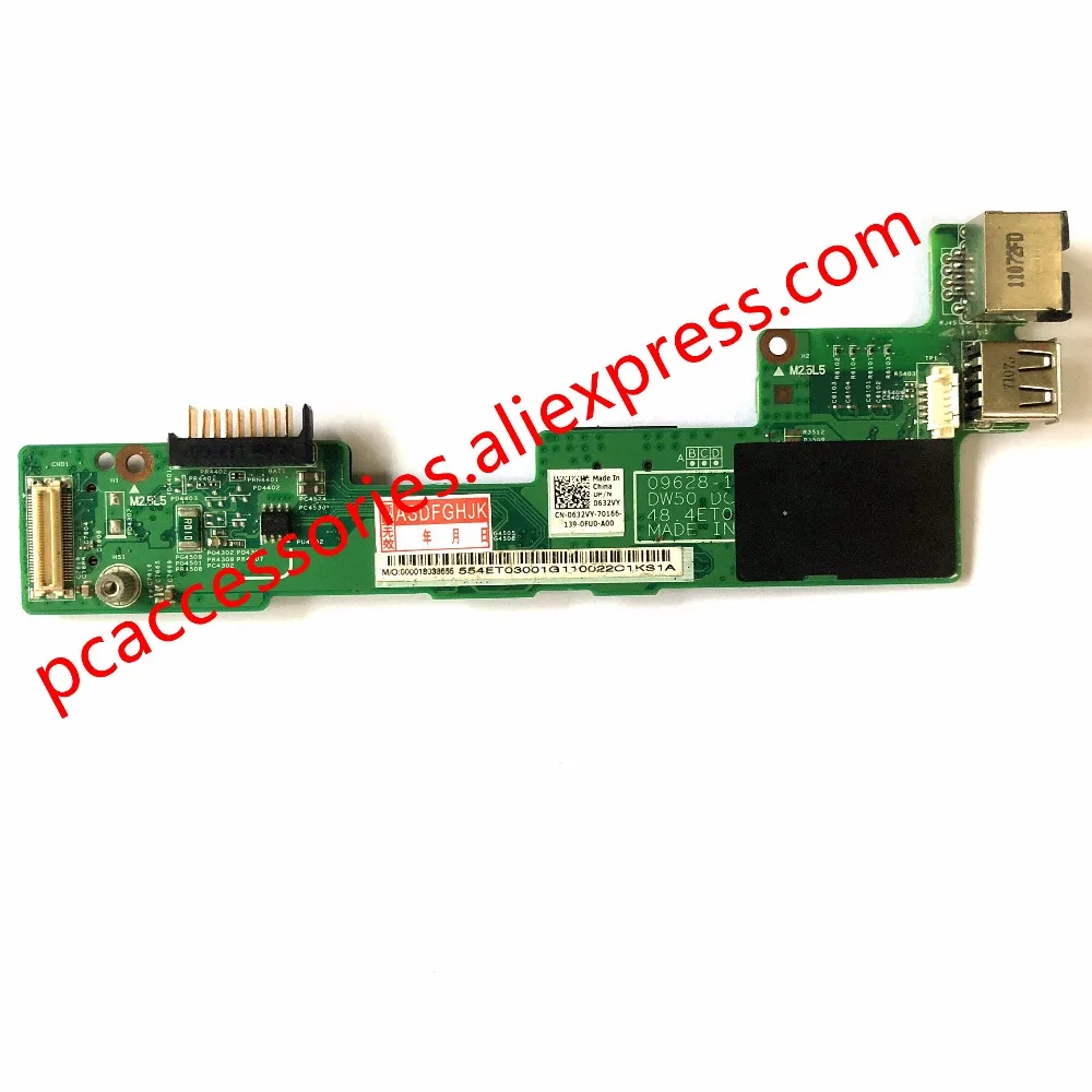 USB зарядное устройство Ethernet совета для DELL Vostro 3500 v3500 DC Jack совета 632VY 0632VY 09628-1 DW50 DCIN BD 48.4ET06.011