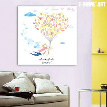 

Fingerprint Tree Signature Canvas Print Fly Wedding Gift Party Gift Wedding tree wedding DIY decoration with 6Ink Color