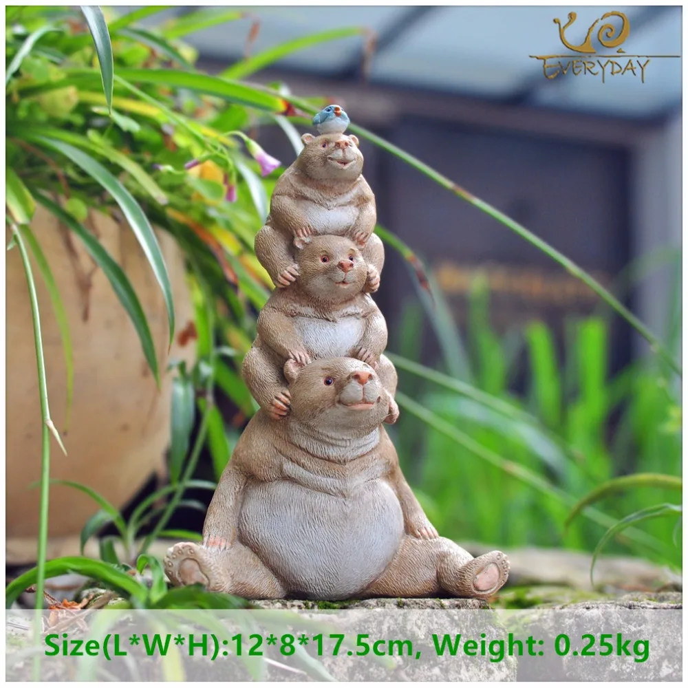 

Everyday collection Family creative study home garden decorative bear baby statue sweet parent-child bear Decoration
