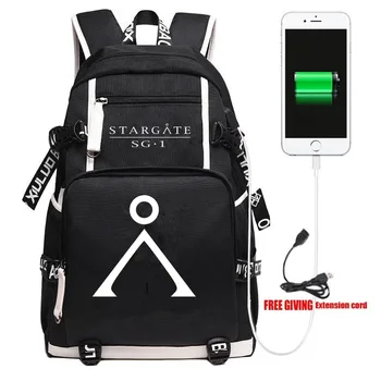 

Hot Movie Stargate SG-1 USB Backpack Unisex Travel Shoulder Laptop Bags Cartoon Teens Kids Student School Bags Bookbag