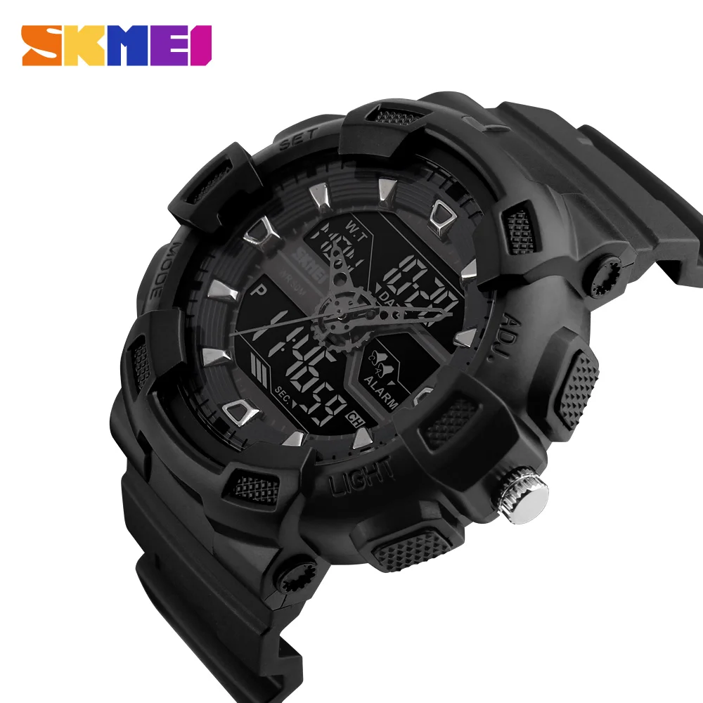 

SKMEI Men Outdoor Military Sport LED Digital Watches Chronograph Date Alarm Dual Time 50M Waterproof Army Wristwatches Masculino