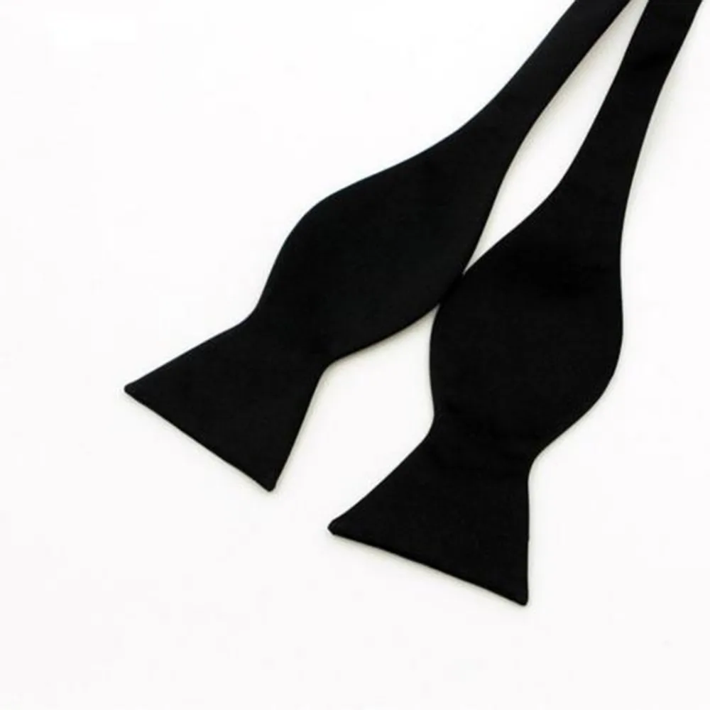 Men's Silk Satin Plain Solid Black Bow Tie Formal Wedding Bowtie Necktie Ties Gentle Italian Satin Solid Color Fashion Bow Ties neck tie