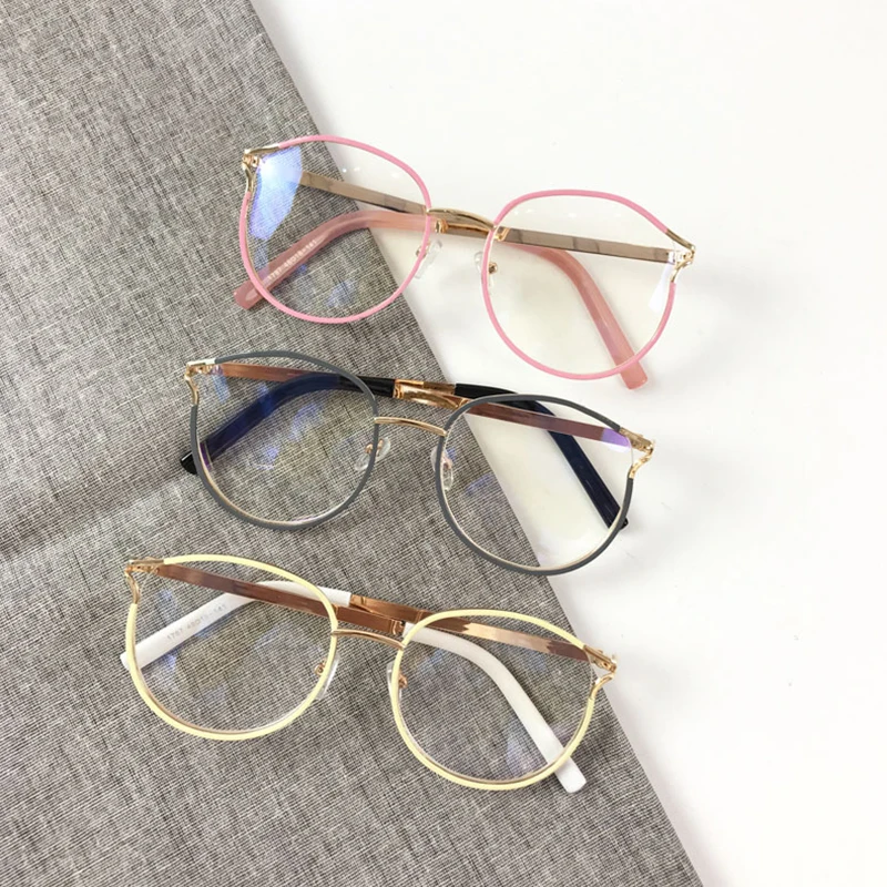 

Lovely Women Round Style Glasses Fashion Eyeglasses Frame Women Men Clear Lens Eyewear High Quality oculos de sol