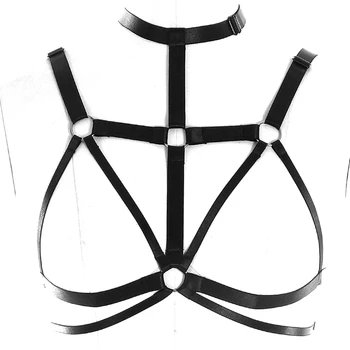 

Body Harness Lingerie for women Sexy Tops Chest Belt Gothic Garter Dance Underwear Black Elastic lingerie Adjust Strap plus size