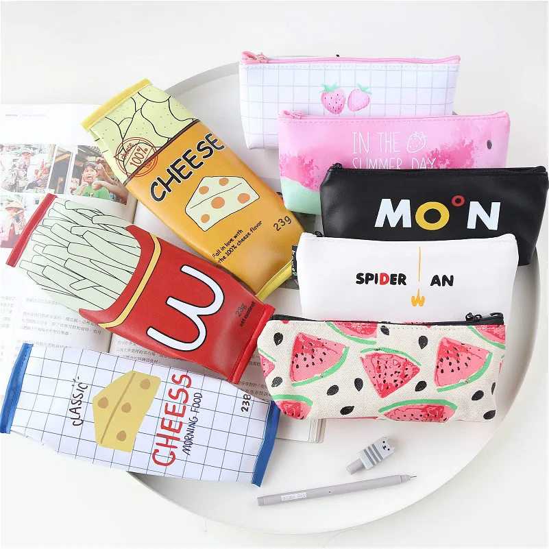 

1pcs/sell Kawaii plant Pencil Case Cute watermelon Decorative Pattern School office tools Supplies Stationery Gift