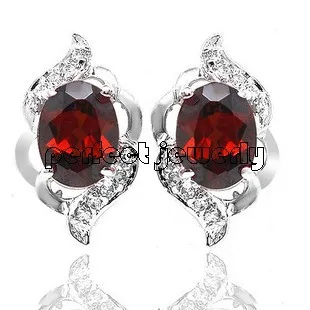 

Garnet stud earring Free shipping Natural garnet 925 sterling silver Per jewelry 1pc/jewelry box 1.4ct*2pcs gems