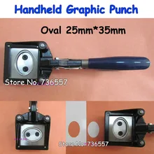 Ручной Овальный 25*35 мм бумажный Графический пробойник высечки для Pro Button Maker эллипса высечки