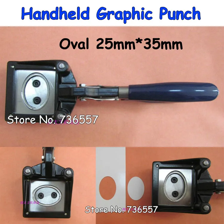 

NEW Hand Held Manual Oval 25*35mm Paper Graphic Punch Die Cutter for Pro Button Maker Ellipse Die Cutting