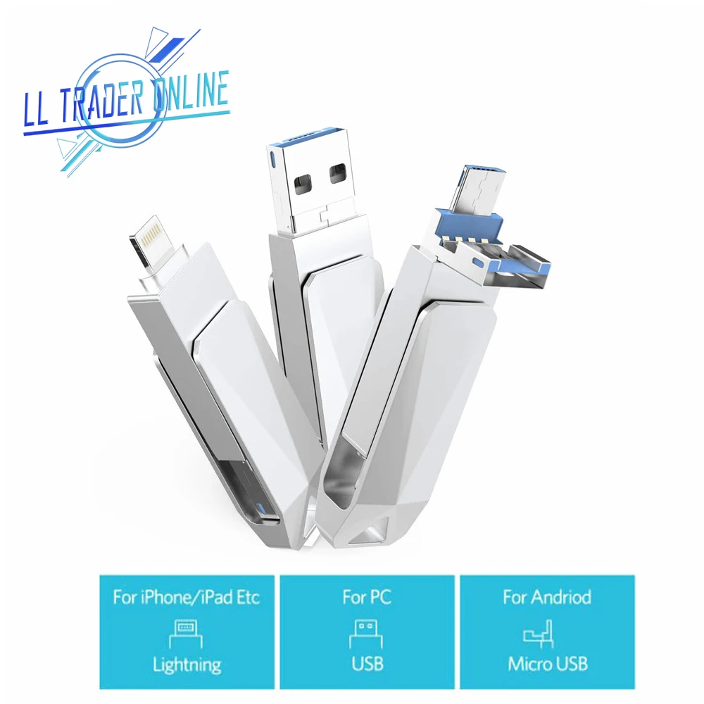 

LL TRADER 64GB 128GB Memory USB Pendrive Stick For iOS OTG iPhone iPad Android Devices Mini USB Flash Drive Storage 32G Disk