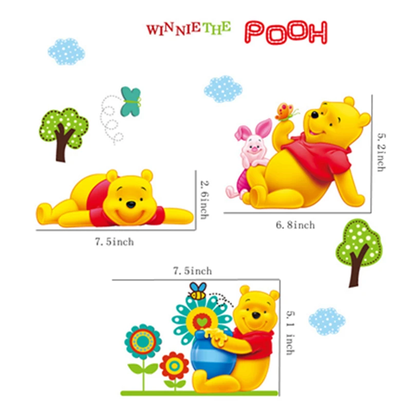 

Zs Sticker Winnie the Pooh Wall Stickers Pooh Wall Stickers for Kids Room Baby Kids Sticker Nursery Decor Home Decor