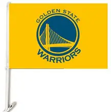 30x45CM Golden State Warriors car Flag window Car flag polyester Car decoration with flagpole Free Shipping