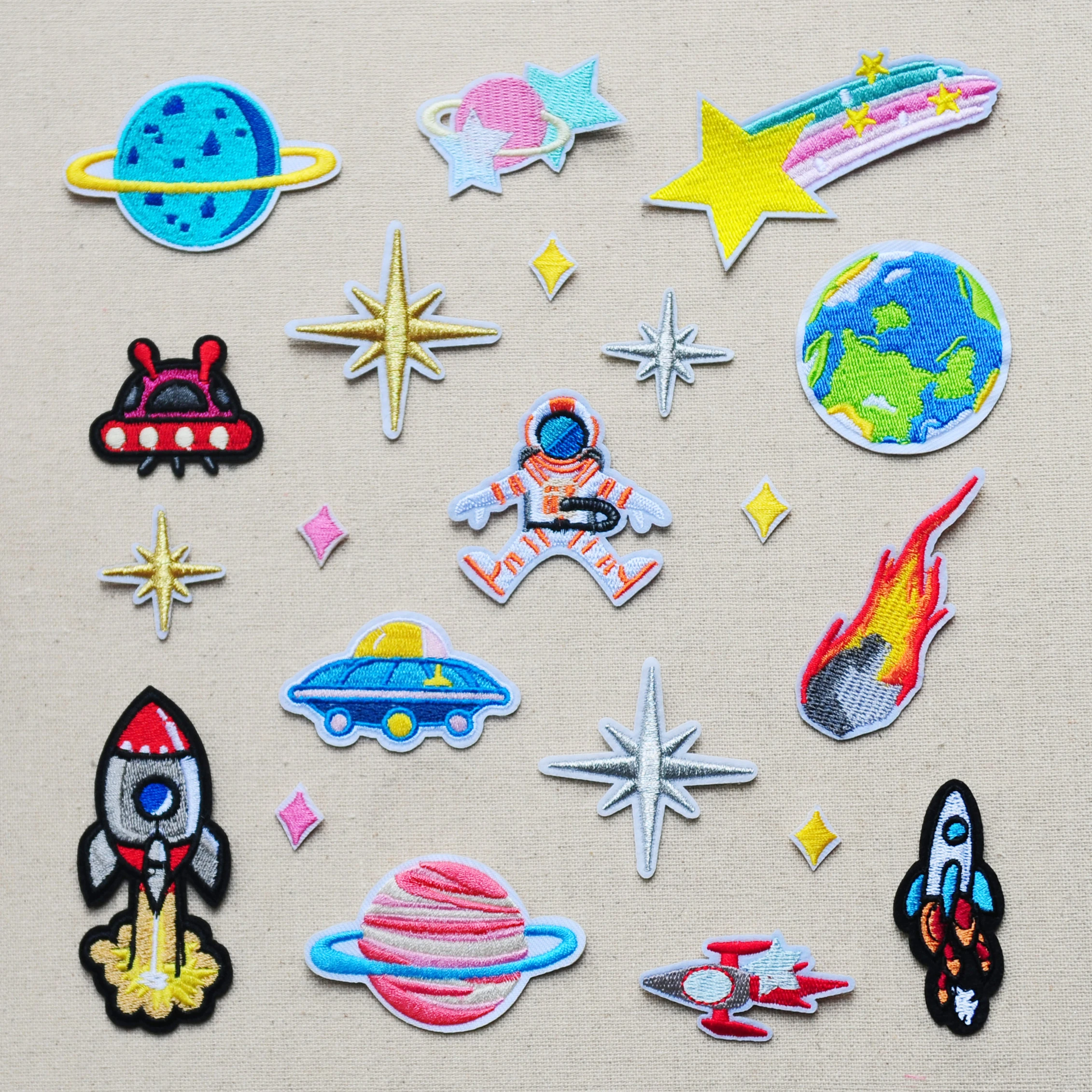 Personalized backpack decoration patch exquisite Cartoon universe planet  embroidery cloth applique clothing repair hole patch|Patches| - AliExpress