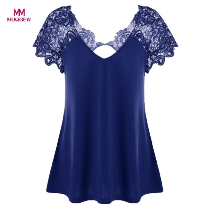 2018 Womens Fashion V-Neck Plus Size Lace Short Sleeve Trim Cutwork T-Shirt Tops plus size Lace poleras de mujer moda 2018 2018 Womens Fashion V-Neck Plus Size Lace Short Sleeve Trim Cutwork T-Shirt Tops plus size Lace poleras de mujer moda 2018