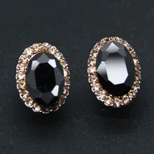 FYUAN, новинка, корейский стиль, розовое золото, стразы, серьги, модное ювелирное изделие для женщин, блестящие, большой, черный кристалл, серьги-гвоздики