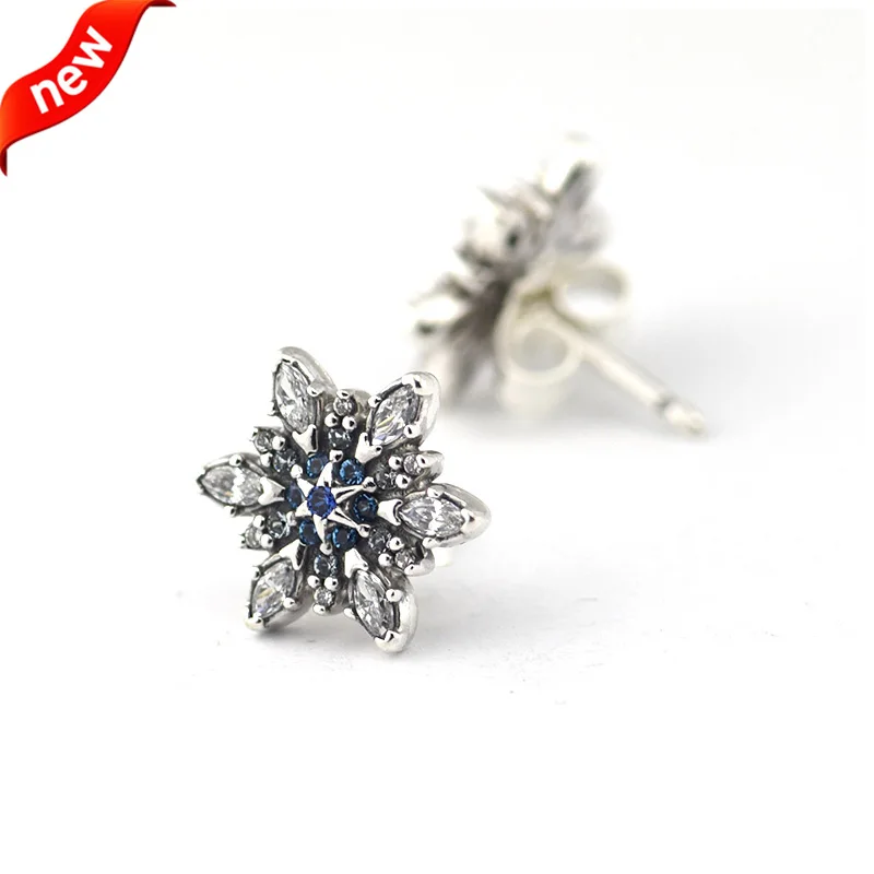 Compatible With Pandora Jewelry Crystalized Snowflake Stud Earrings Compatible With Pandora Jewelry Crystalized Snowflake Stud Earrings Blue Crystals 100 925 Sterling Silver Free Shipping In From