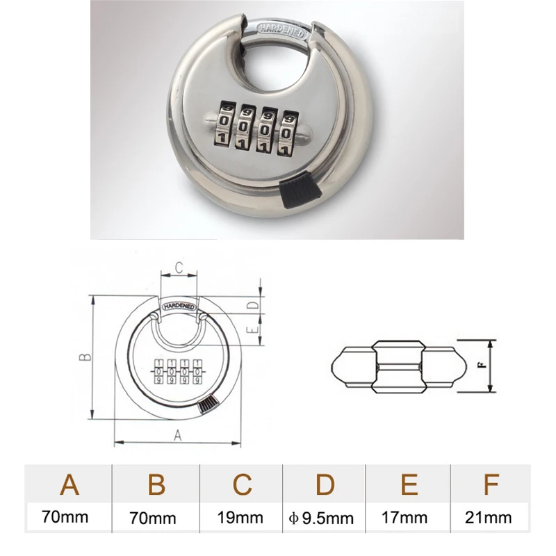 Замок безопасности из серебристой стали сплав 4 цифры сочетание мастер круглой формы дисковый замок для запирающиеся двери сумка с окошком багажник