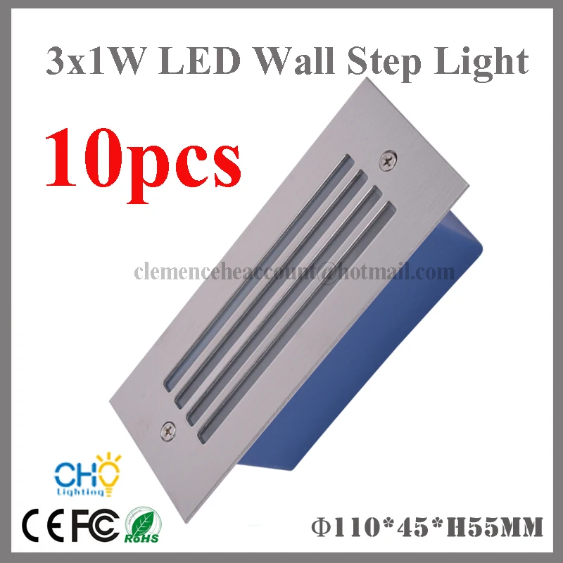 10pcs/lot Led Wall Corner Lamp 3W LED Recessed Step Stair Light Waterproof Basement Porch Pathway Bulb Warm White AC 85-265V | Лампы и