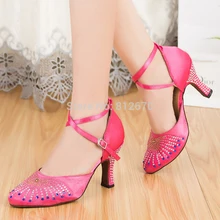 Великолепная Женская обувь для танцев; женская обувь черного цвета; ярко-розовая Современная танцевальная обувь для танго сальсы бальных танцев; женская обувь для танцев