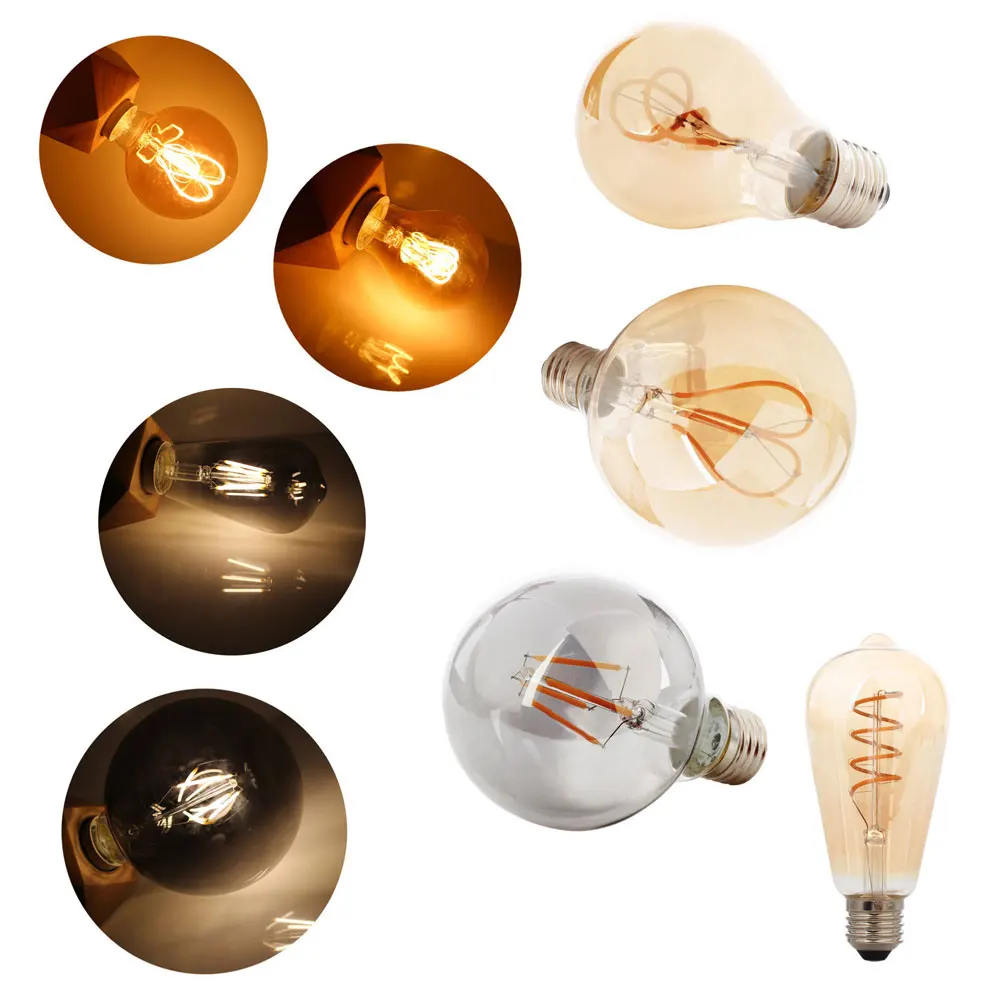 

LED Filament Light Bulbs E27 4W 5W 6W 220V 240V Vintage Retro Edison Home Decor Lamp Lighting Warm White