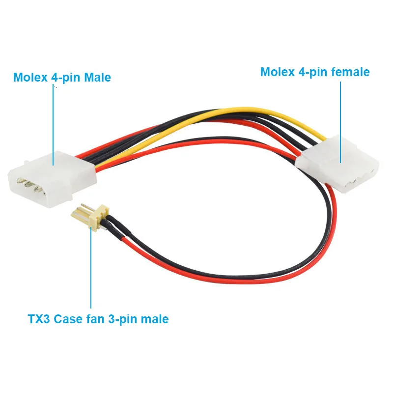 4 дюймовый внутренний удлинитель IDE Molex контактный с 8 дюймовым 3 контактным 2