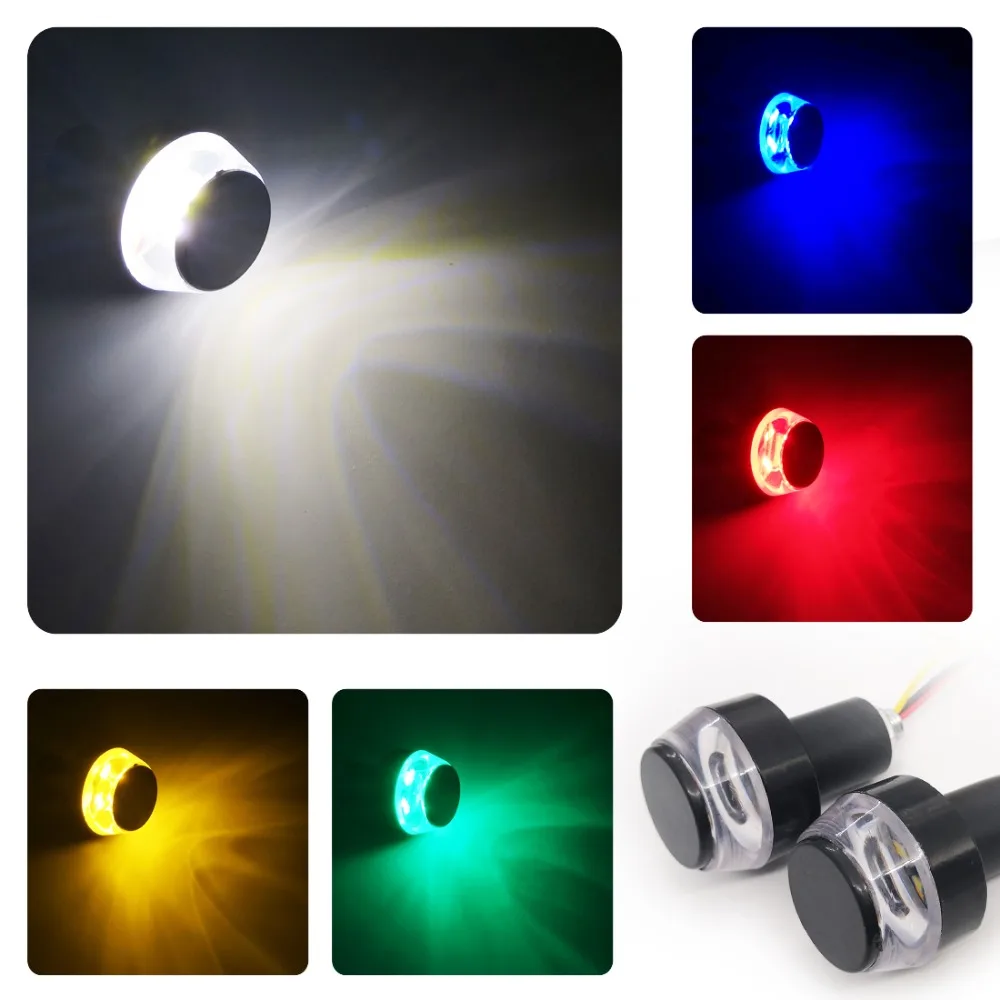 2pcs of Motorcycle CNC parts handle grips plug LED indicator lamp handlebar end turn signal lights for 22mm bar | Автомобили и