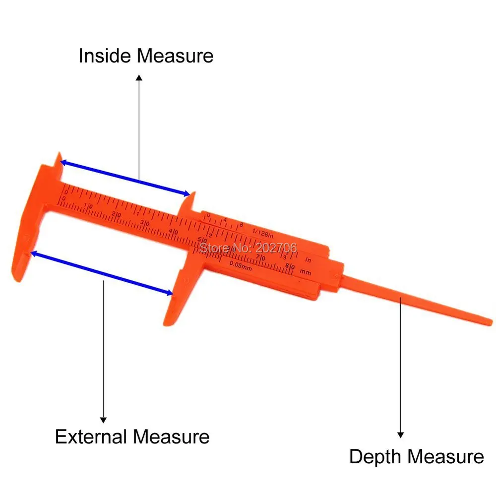 0-80 мм Пластиковый штангенциркуль, измерительные инструменты для школы, 50 шт./лот