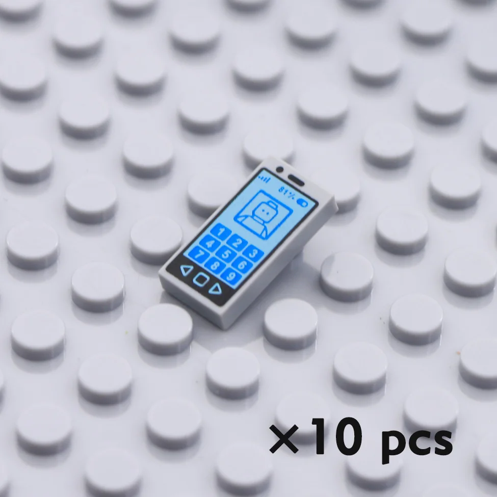 Bricks City Accessories 2x2 Computer Keyboard Newspaper Mobile Phone Mini Figure Toy Print Compatible LegoINGlys Building Blocks