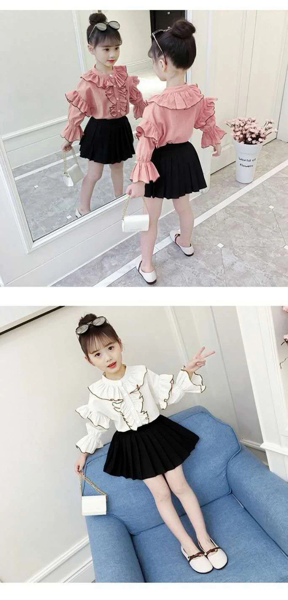 Camisa + Vestido Venda Quente Crianças Meninas Roupas Definir Bebê Menina Verão Manga Longa 2 Pçs Roupa Conjunto Idade 4-12 Anos 2020 13 ????_20190607165356a