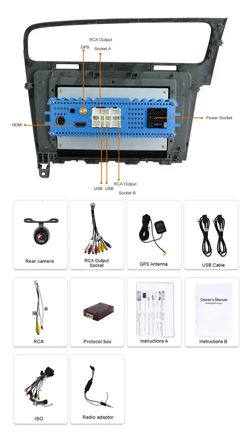 Cheap 4G RAM+64G ROM For Volkswagen Golf 7 2013-2018 Car Radio GPS Navi Wifi BT Steering Wheel Control 8 Core Android 9.0 3