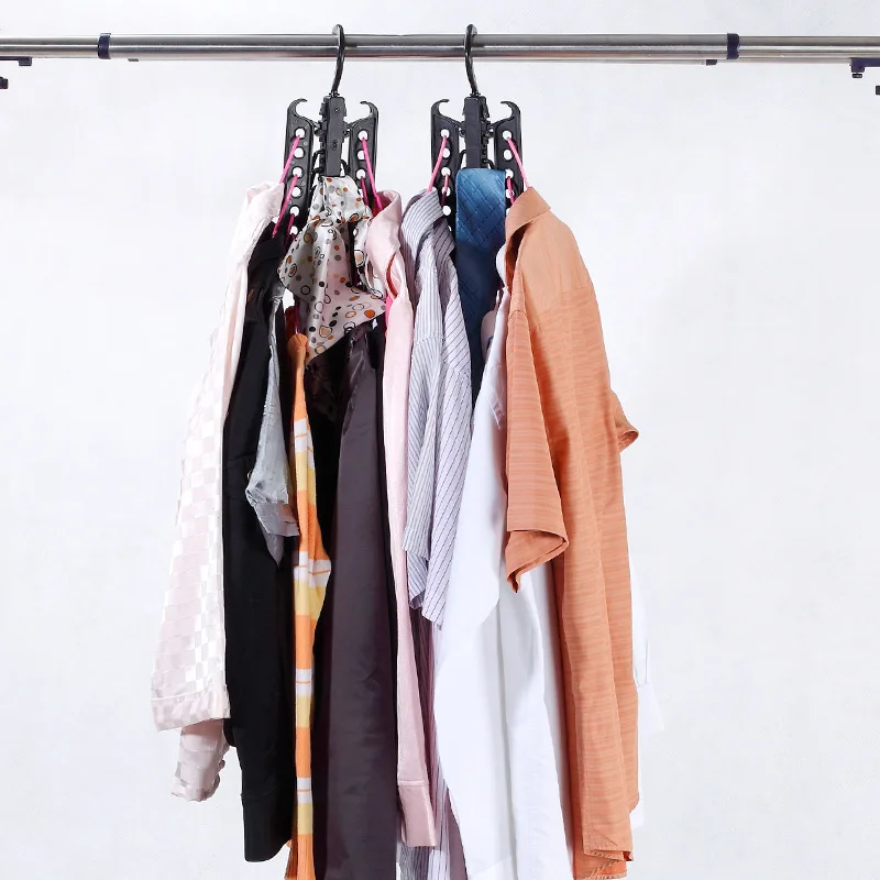 

Magic hanger saving space multi - functional wardrobe household multi - layer hook telescopic folding hook