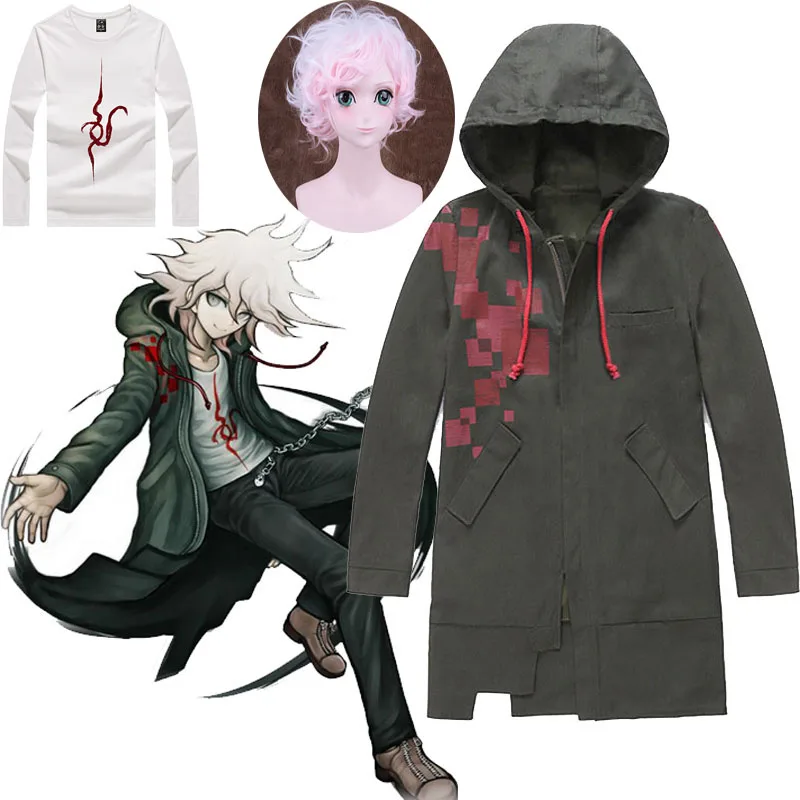 2019 супер Danganronpa 2 Nagito Komaeda армейский зеленый цвет куртка толстовки только косплей