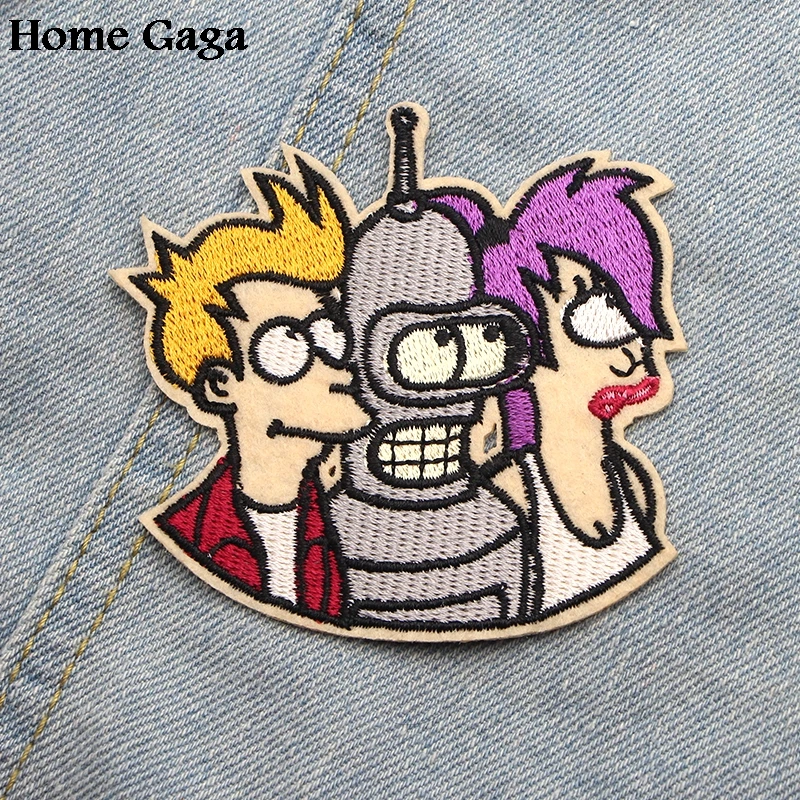 Homegaga Futurama аппликационные заплатки Сделай Сам Утюг на para обуви джинсовая сумка рубашка одежда Джерси наклейки в стиле панк вышитые значки D1190