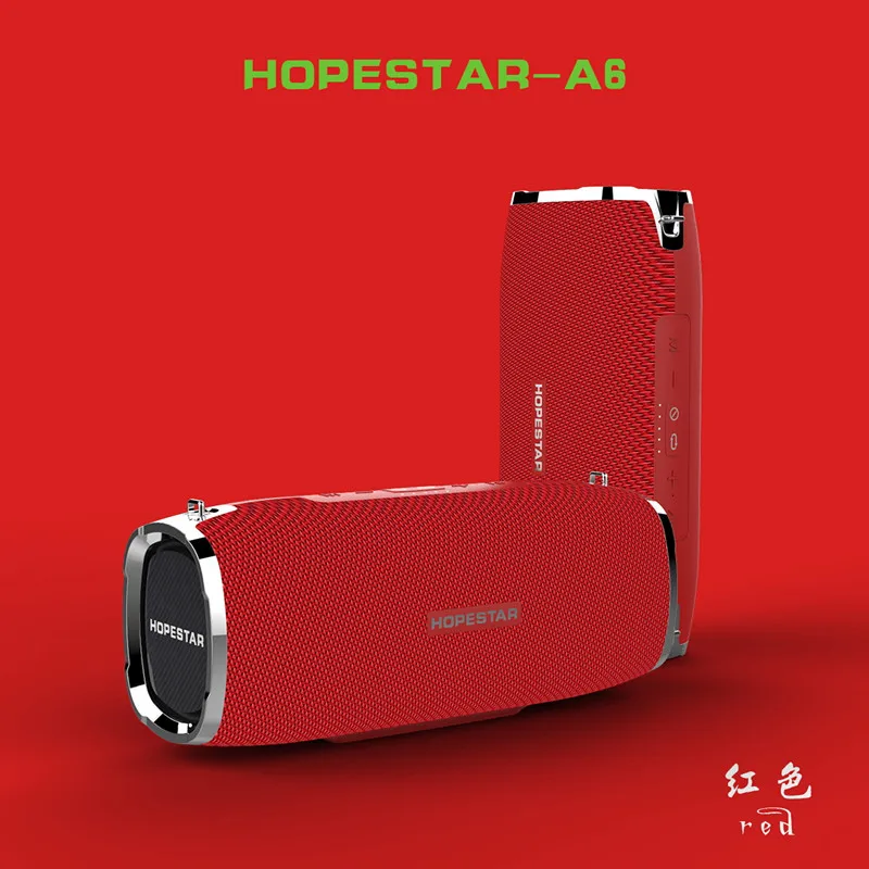 Hopestar A6 Bluetooth динамик музыкальная Колонка стерео Бас Сабвуфер 30 Вт Водонепроницаемый Открытый Портативный беспроводной громкий динамик+ внешний аккумулятор - Цвет: red