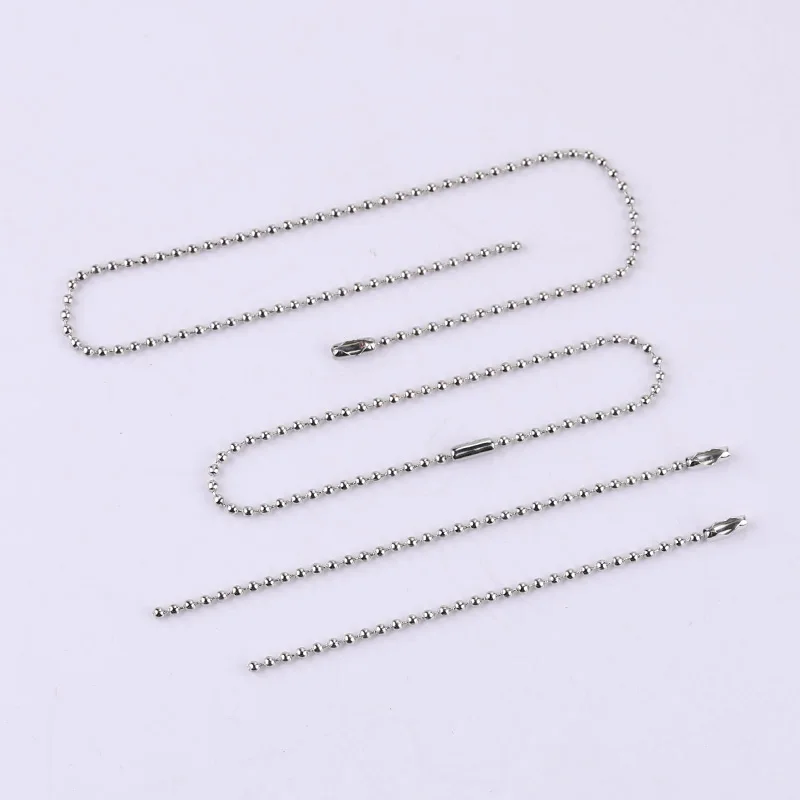 Tangsanjiang@ Bead Chain of Dentification tag Connect Chain with Label Pendant Chain Ornament Accessories Bead Diameter 2.4mm Jewelry Findings
