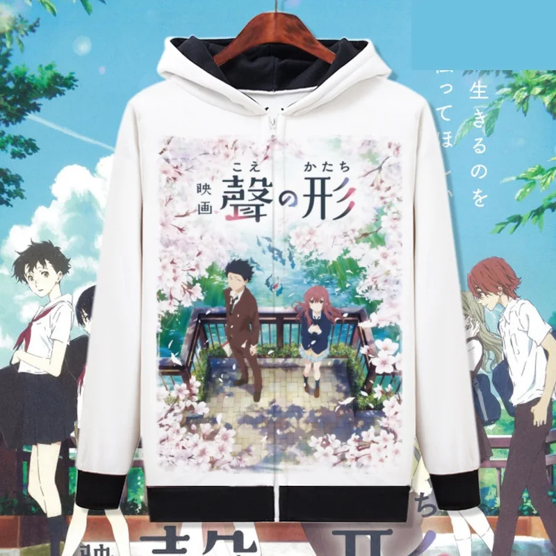 

High-Q Unisex Anime Cos A Silent Voice The Shape Of Voice Cotton Casual Cardigan Hooded Hoodie Sweatshirts