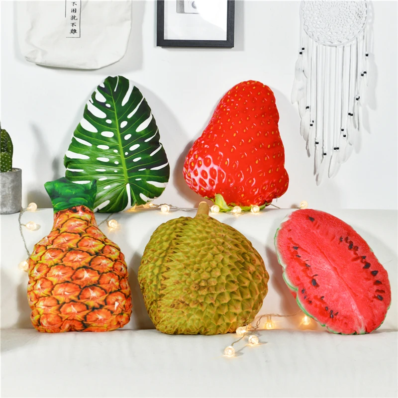 

1 Pc Simulation Plush Fruits Shape Pillow Stuffed Vegetables Toy Sofa Cushion Home Decor Xmas Party Decoration