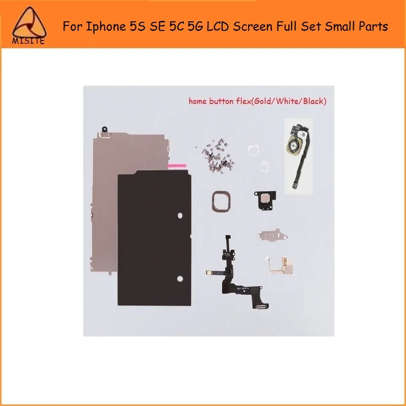 10PCS For i Phone 5S SE 5SE 5C 5 LCD Screen Full Set Small Parts+Home Button+Front Camera+Earspeaker+LCD Metal Shield Plate Flex | Мобильные