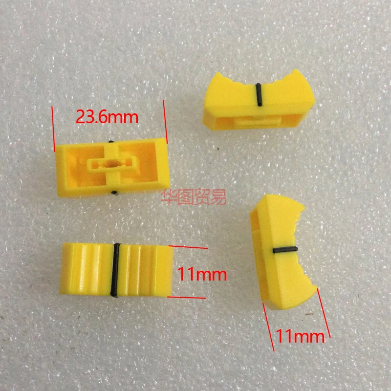 

10pcs Audio Volume Adjustment Fader Cap / 4mm Straight Slide Potentiometer Knob Cap Mixer Console 4mm Cap Yellow