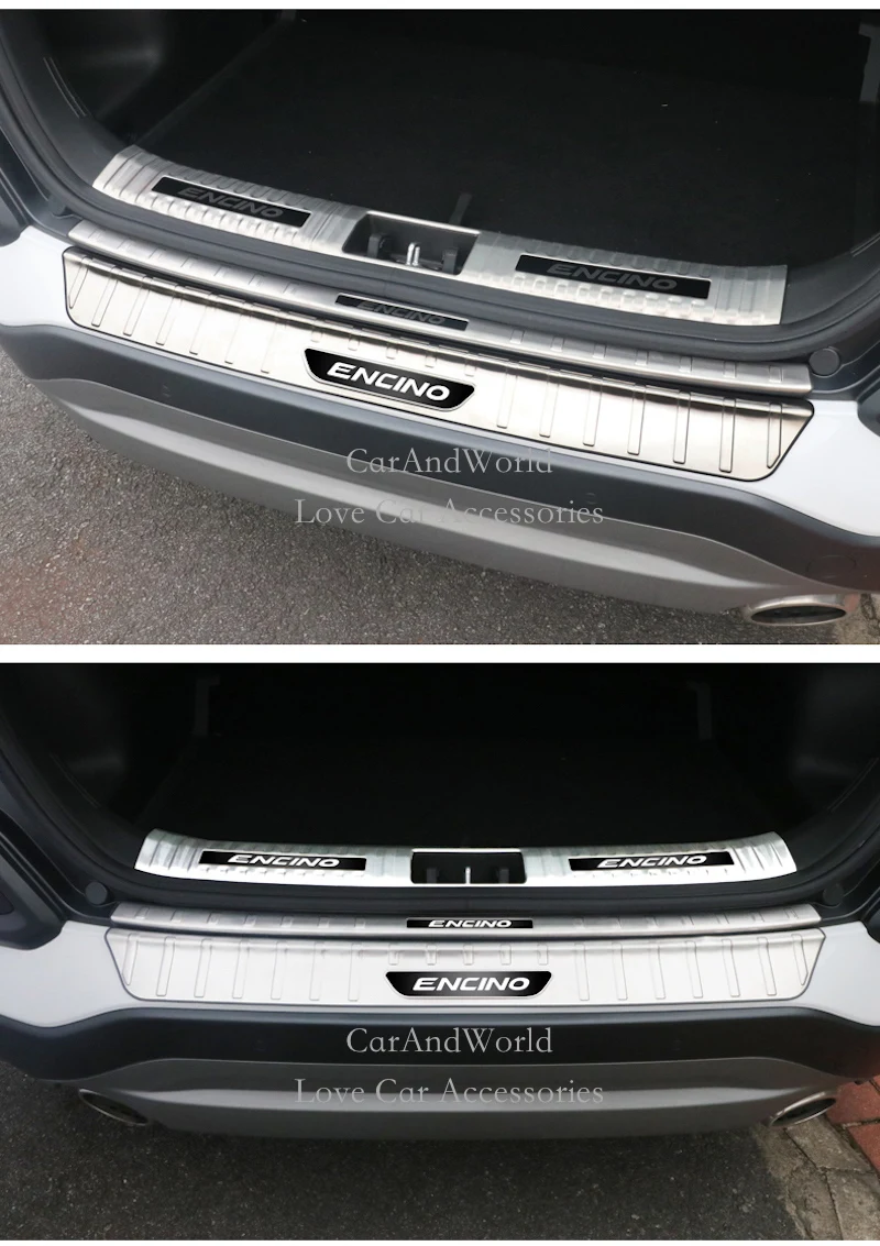 Tailgate задний порог для багажника бампер пластина Внешняя накладка покрышка для hyundai Kona Kauai Encino автомобильный аксессуар